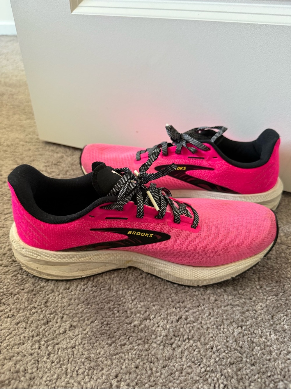 Brooks Women's Pink Lace-Up Running Sneakers with Black Accents